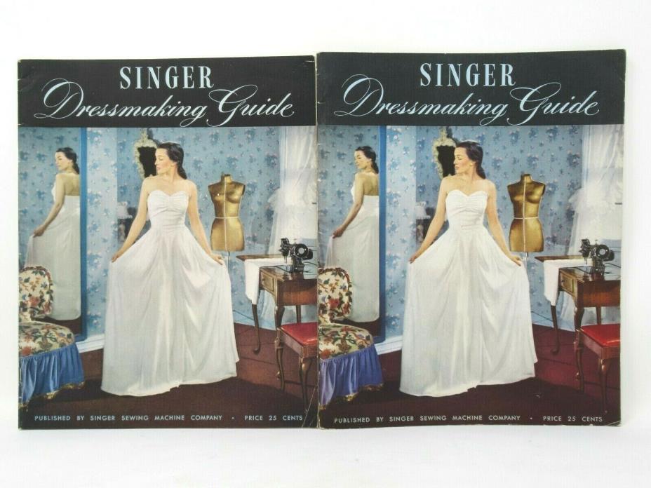 Vtg SINGER Sewing Dressmaking Guide 1947 2 Copies