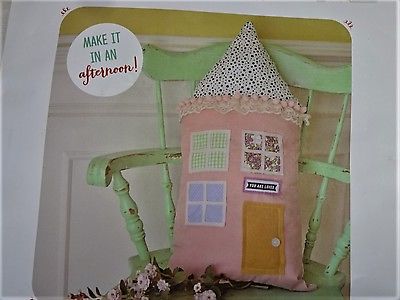 HOUSE PILLOW Make It In An Afternoon Pin-Sew-Stuff Kit by Crafternoon Complete