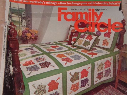 Vtg 70s Retro Country Calico Maple Leaf Mail Order Quilt Kit Family Circle #lb