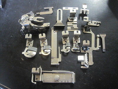 Lot of 16 Greist  sewing machine parts vintage Tucker Ruffler Binder Hemmer