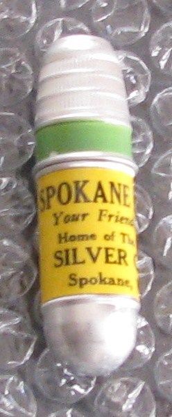 Antique BULLET SEW KIT ADVERTISING Hotel Spokane Silver Grill-Needles-PinsThread
