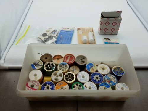 Vintage Sewing Accessories ~ Thread, Buttons, Needles
