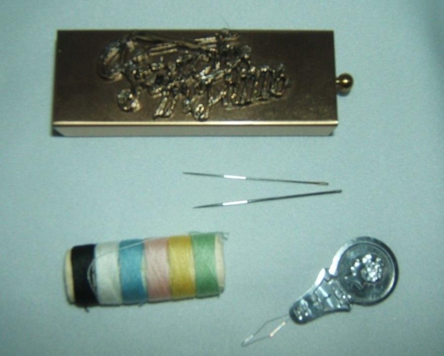 Vtg Small Metal Sewing Kit 