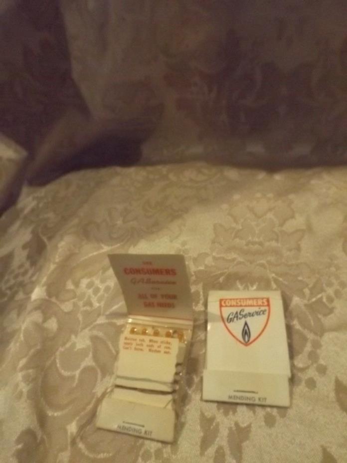 2 vintage traveling mending advertising kits