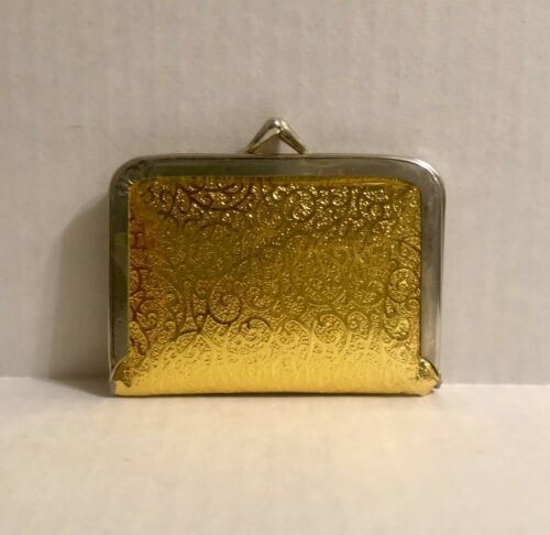 Vintage Sewing Kit Intricate Gold Case Kiss Lock Closure 20+ Sewing Tools