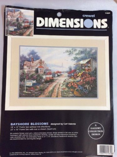 Dimensions Crewel Embroidery Bayshore Blossoms By Carl Valente