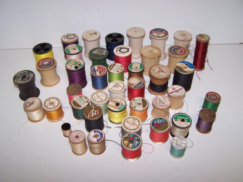 Old Vintage Thread Spools  Various Brands/Sizes Lot of 40+