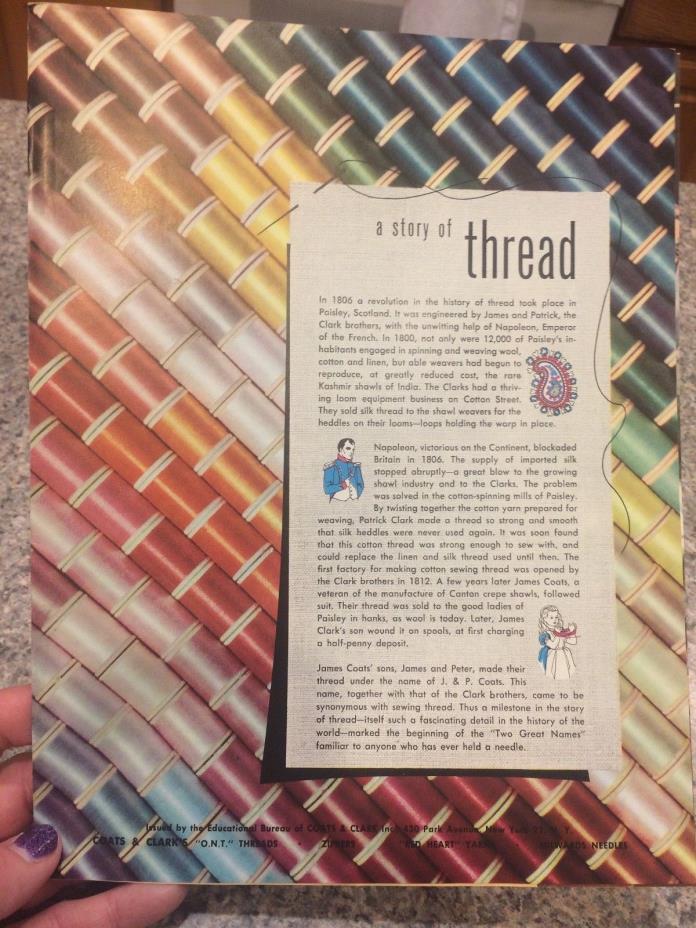 1962 A Story of Thread Coats & Clark Teaching Advertising used - 1 copy