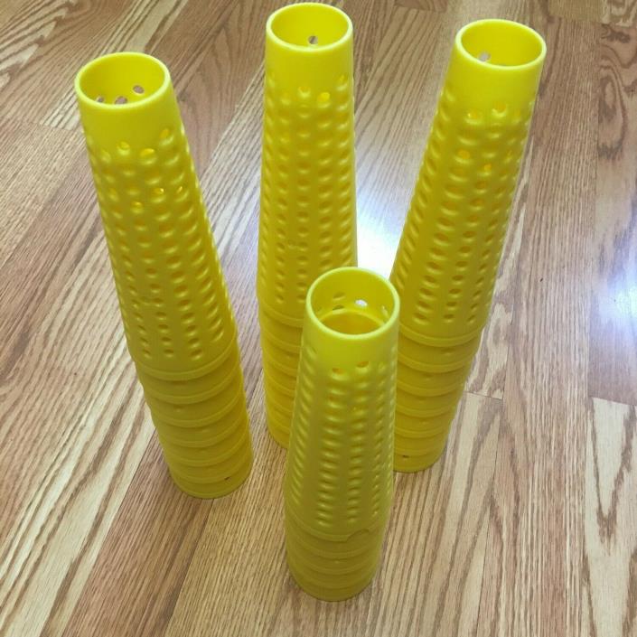 26 Yellow Plastic Yarn Cones, for Machine Knitting, Weaving, Knitting