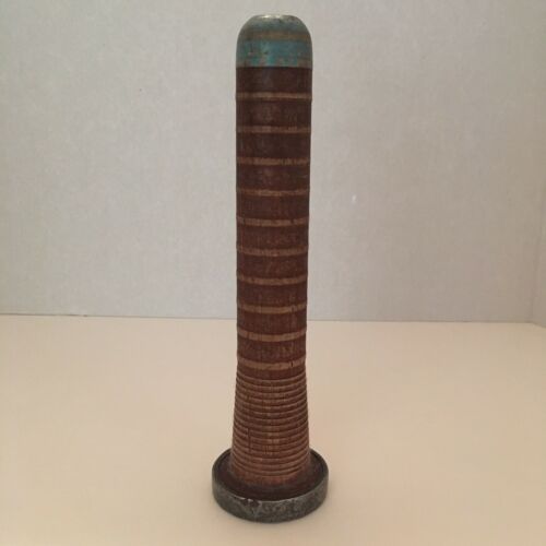 Antique Vintage Wooden Spool with Teal Tip