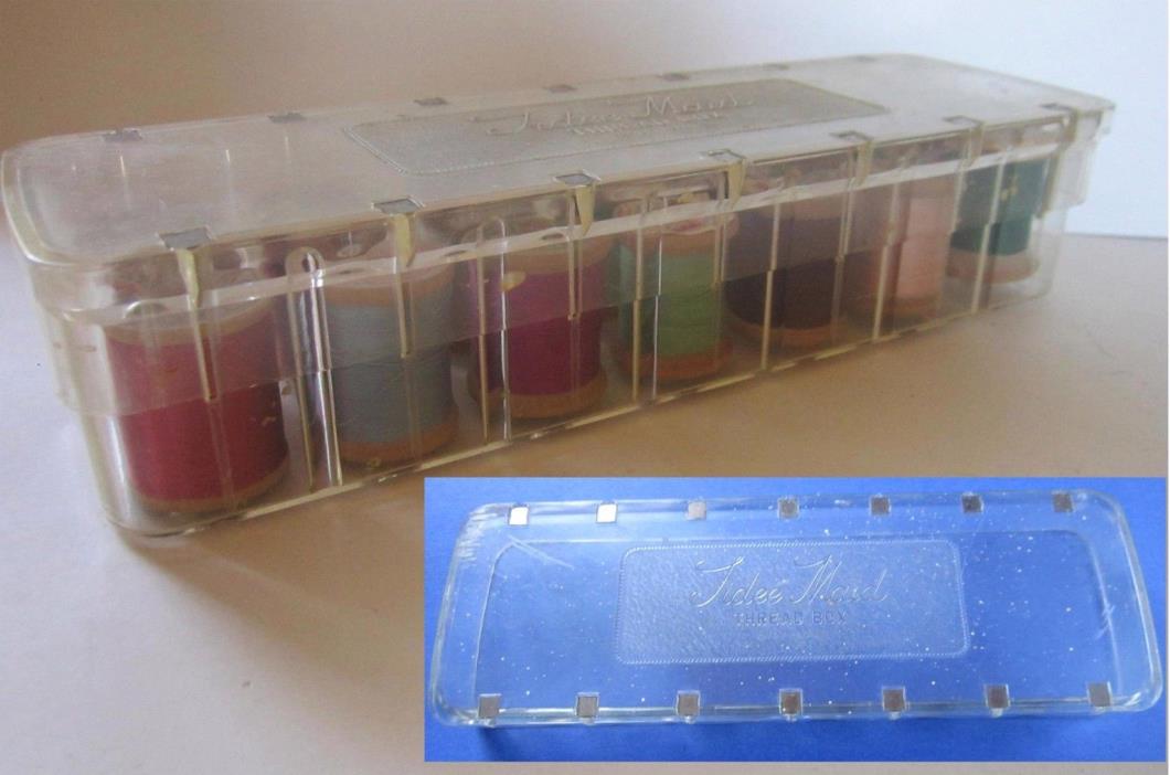 Wonderful Vintage Tidee Maid Thread Box Filled With Wooden Spools of Thread