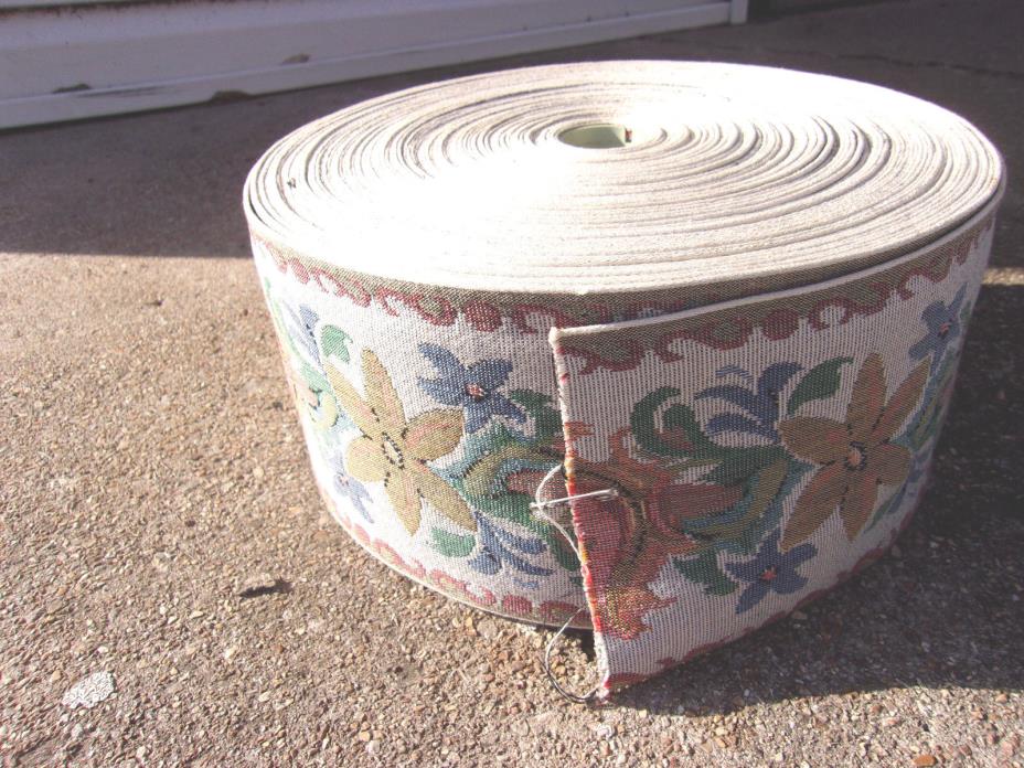 Big Roll Tapestry Type Trim Furniture Curtains Flowers 4-1/2 Inch wide NOS.