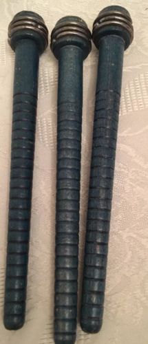 Set Of 3 Vintage Spindle Spools Blue 8 1/2 X 1