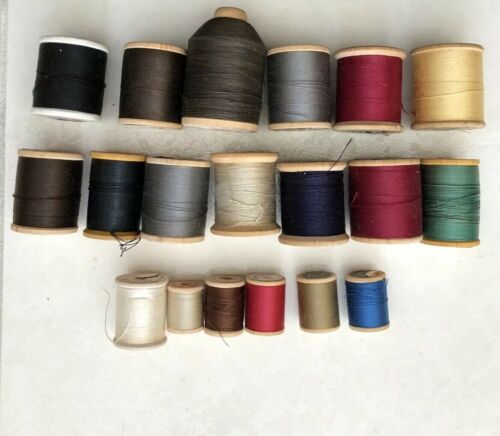 Lot 19 Vintage Star Hercules Wooden Thread Spools Mercerized Cotton Made in USA