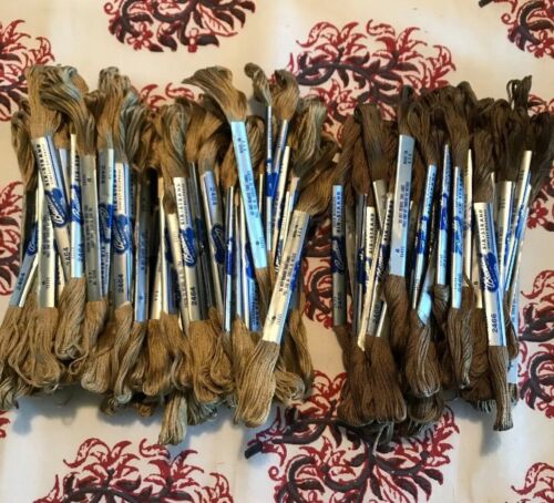 Vintage Bucilla Cotton Embroidery Floss thread 119 packages lot 2466 & 2464.