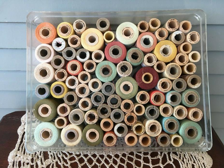 Lot of 86 Vintage Spools of Sewing Thread Conso, Bestso, Star Mercerized