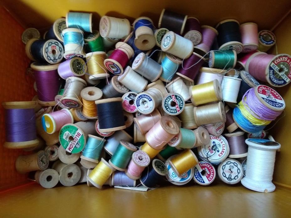 Vintage Wooden Spools Lot of 160