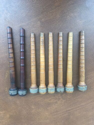 8 Vintage Wooden Yarn Thread Cotton 8-9 Inches Long Spool Spindle Bobbin Wood