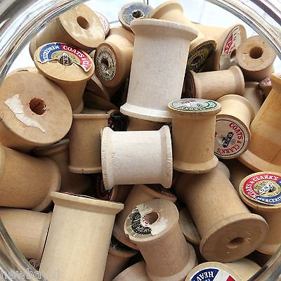 LOT of 100 Vintage Wood Thread Spools Sewing Spool Collection Wood Crafting