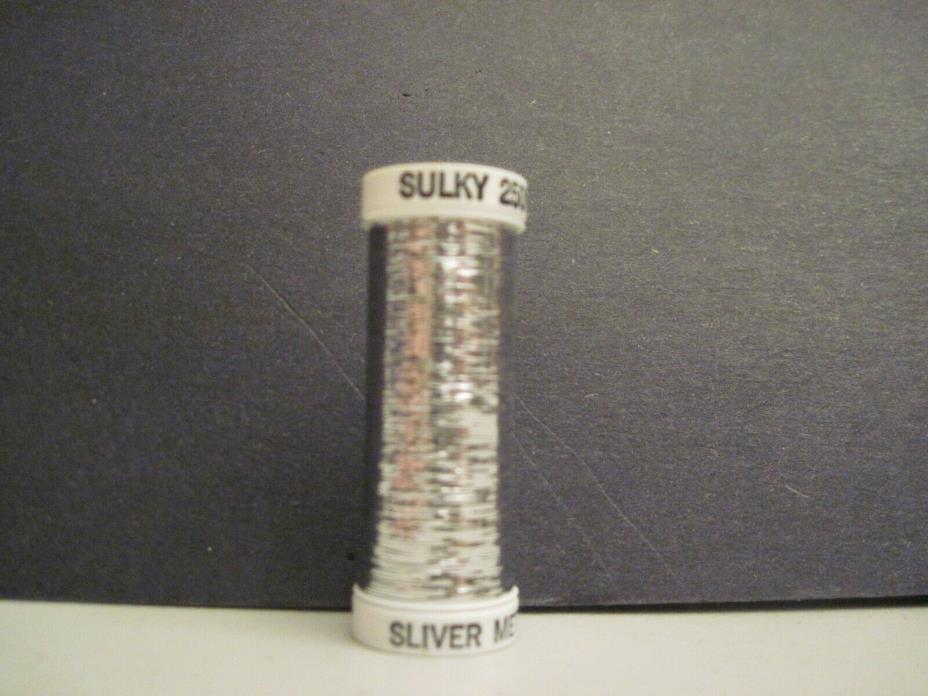 Sulky 40wt Silver Metallic Nylon/Polyester Thread, 250 yd, Silver #8001