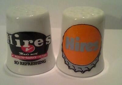 Super Nice Set of 2 Hires Rootbeer Collectible Porcelain Thimbles