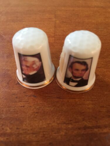 Andrew Jackson Abraham Lincoln Finsbury Fine Bone China Thimbles Made in England