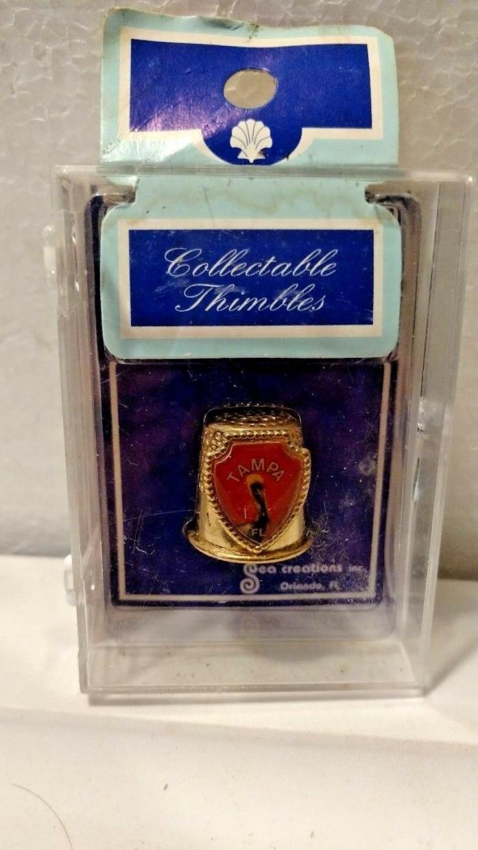 Vintage Collectible Thimble of Pelican Gold Tampa Never Been Opened