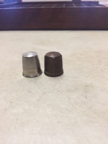 Vintage Metal Thimbles (1 Silver From Germany & Bronze Plated Thimble)