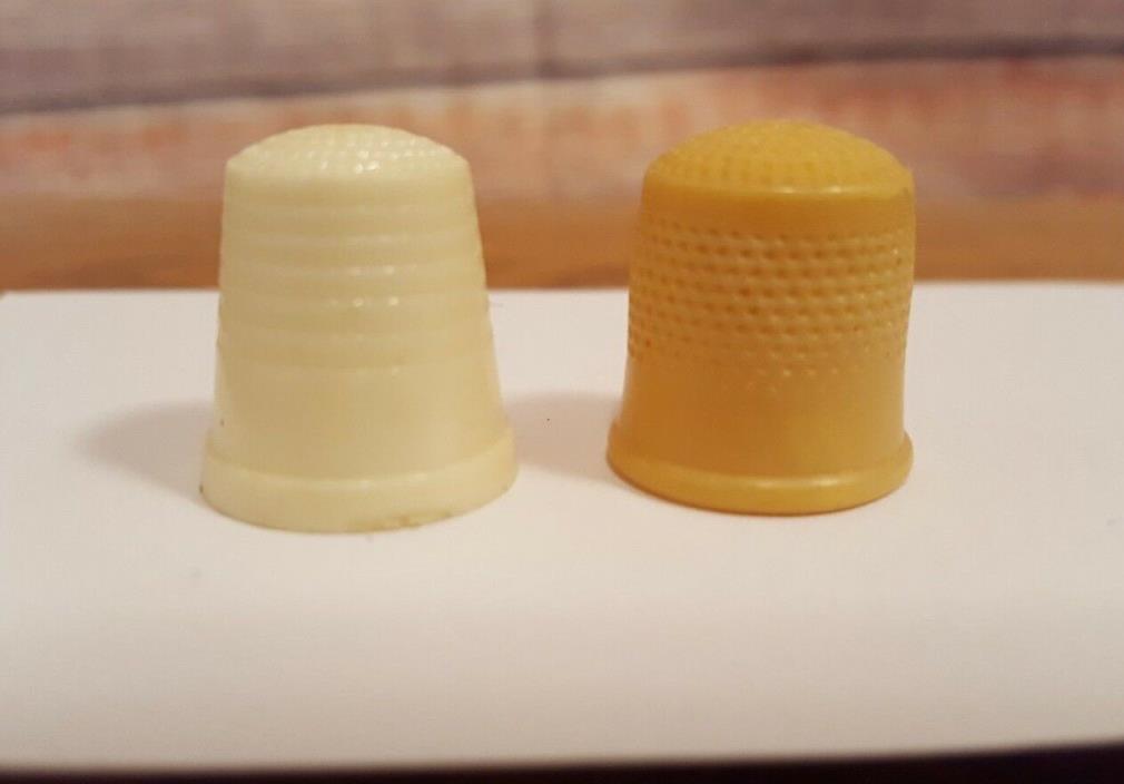 Sewing Thimbles Lot of 2 Plastic