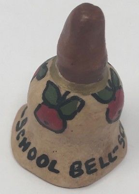 THIMBLE Hand Made SCHOOL Days BELL SEWING Collectible Display GIFT Clay TEACHER