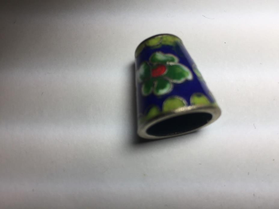 Genuine Cloisonne Enamel Decorative Floral Design Thimble Beautiful Condition