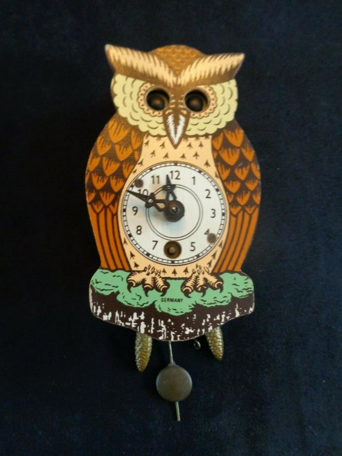 Vintage Owl Pendulum Clock, Side To Side Eye Movement