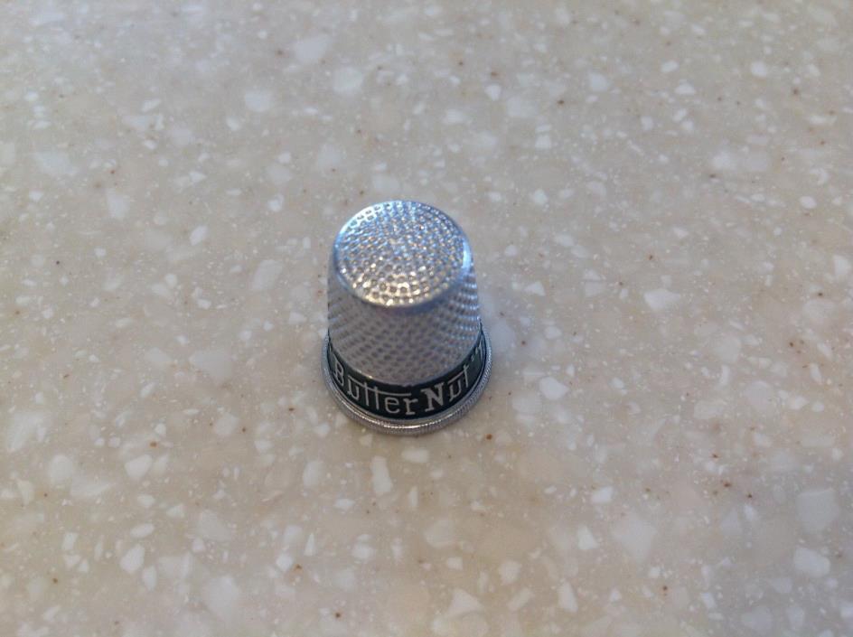 Vintage Tin Aluminum BUTTERNUT COFFEE Sewing Thimble