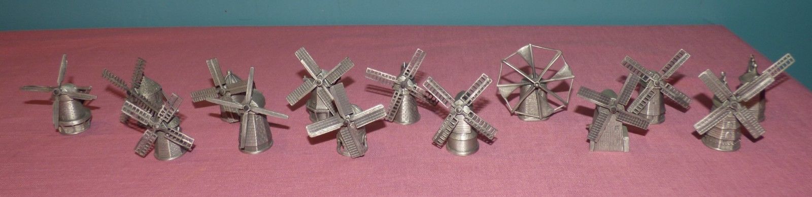 Lot of 14 Pewter Thimble Windmills Thimble Collectors Club Collection