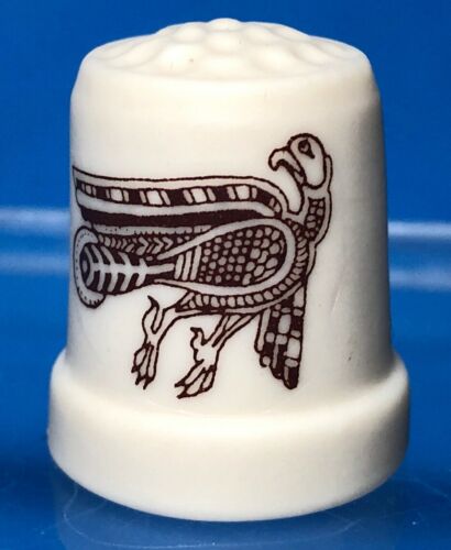 Vintage Thimble Ceramic Large Brown Bird Phoenix