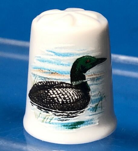 Vintage Thimble Canadian LOON Bird Canada Souvenir