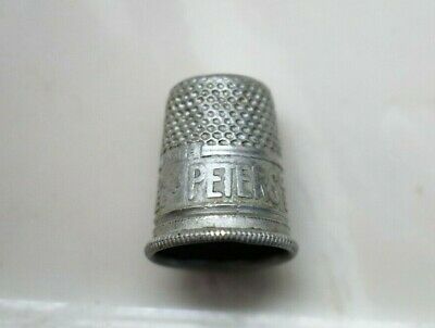 RARE 1930s ADVERTISING ALUMINUM THIMBLE PETERS DIAMOND BRAND SHOES SOLID LEATHER
