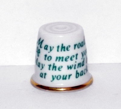 May the Road Rise to Meet You Thimble, Porcelain / Ceramic, 7/8