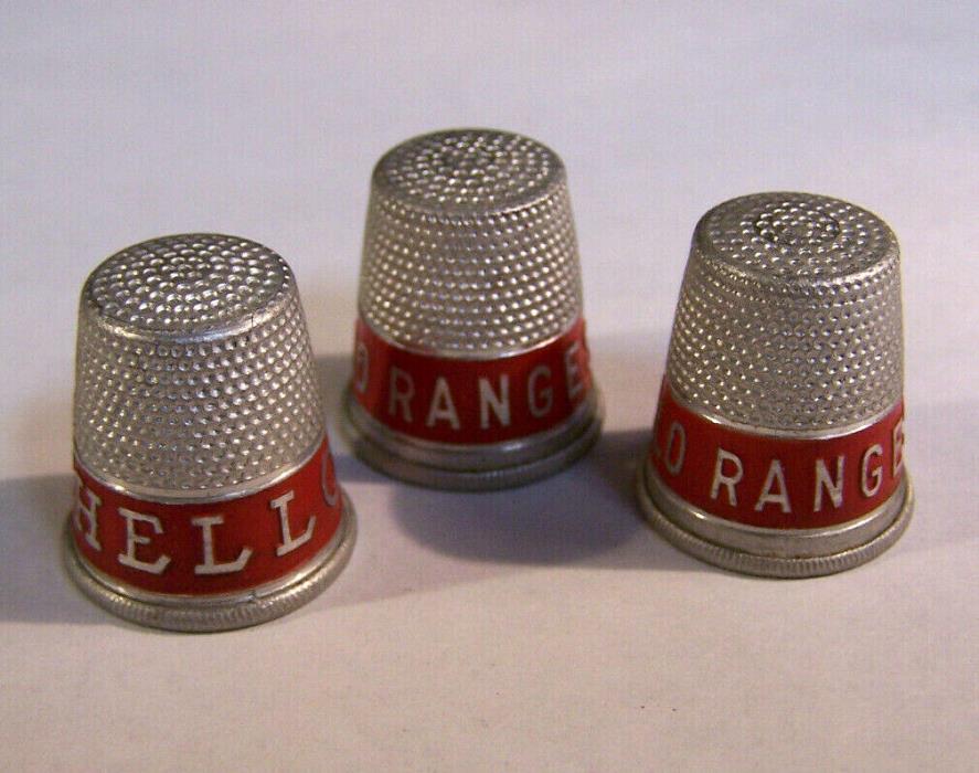 LOT OF 3  VINTAGE  ADVERTISIING SEWING THIMBLES  OTHELLO RANGES