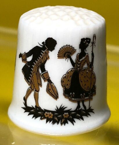 Vintage Thimble Bareuther Waldsassen Bavaria Germany Victorian Courting Couple