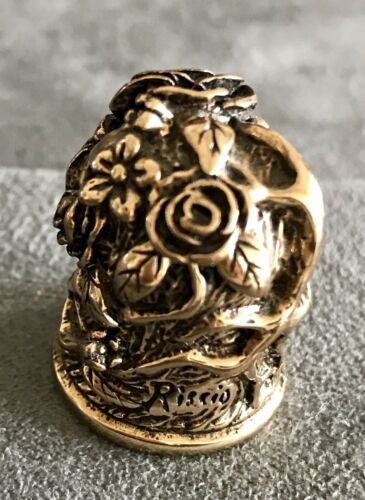 Dan Riccio Rose Thimble 1988 Bronze Excellent Condition