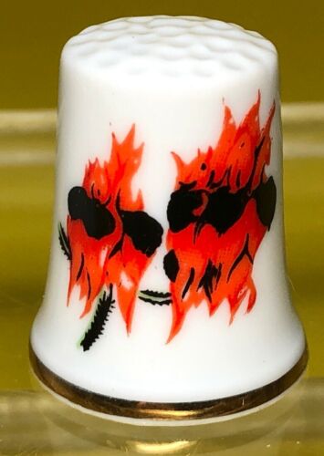 Vintage Thimble Sturt Desert Pea Plant South Australia Souvenir