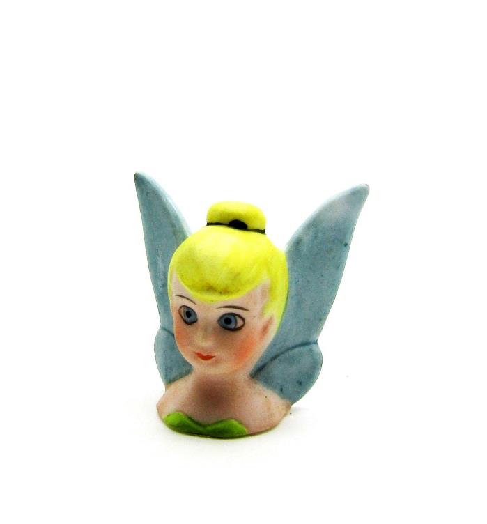 TINKERBELL  BISQUE PORCLAIN THIMBLE FROM THE 1988 DISNEY COLLECTION