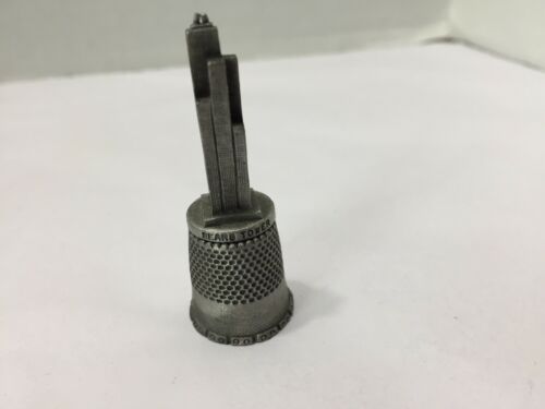 Vtg Pewter Souviner Sewing Thimble Sears Tower Chicago USA.