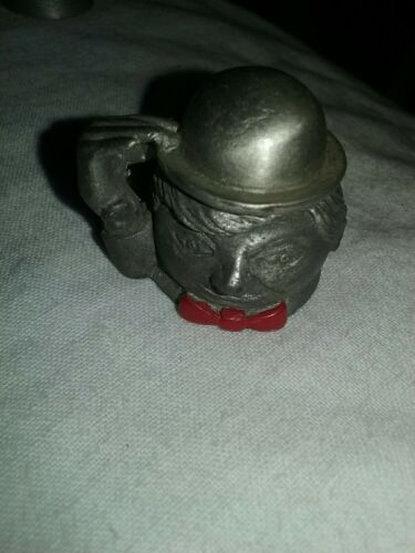 Pewter Thimble English  Man Red Bow-tie Made in England