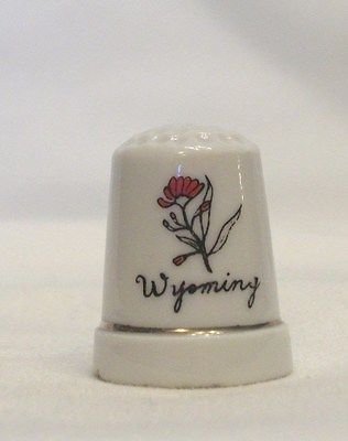 Wyoming Porcelain Thimble with Flower