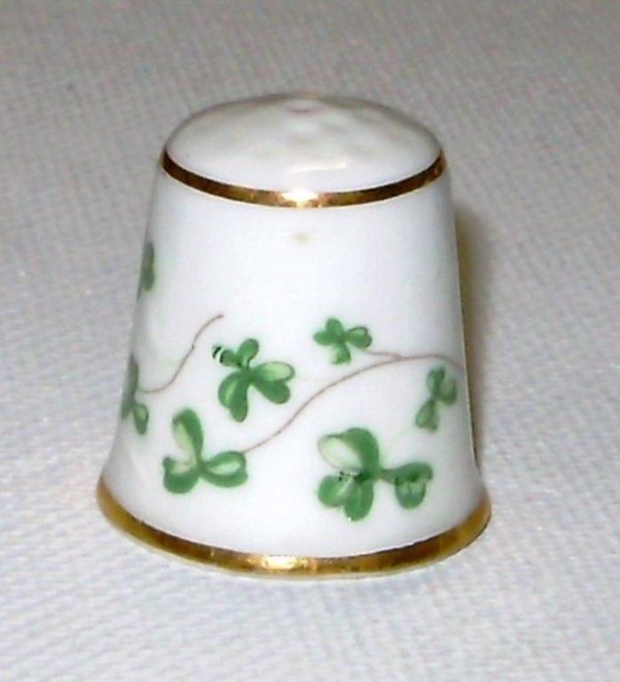 Lucky Shamrock Porcelain Thimble by Tara Made in Ireland