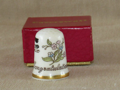 Vintage Caverswall Thimble Baby Congratulations with Box EXC