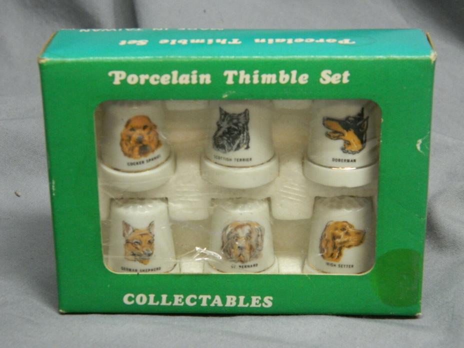 1970s Vintage Thimble set - DOGS