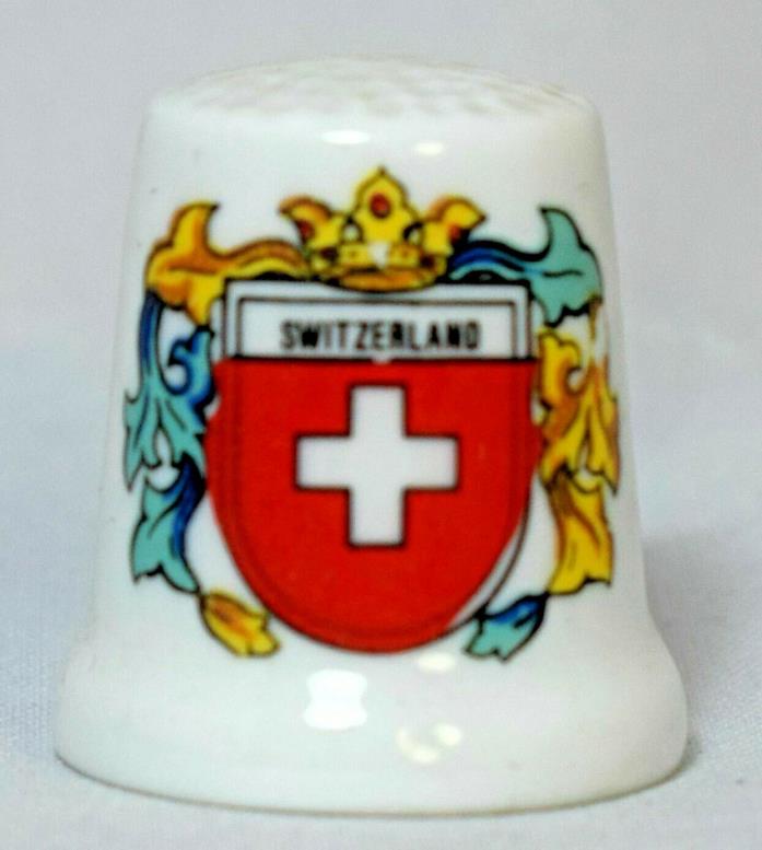 Switzerland Crest Souvenir Thimble - Ceramic